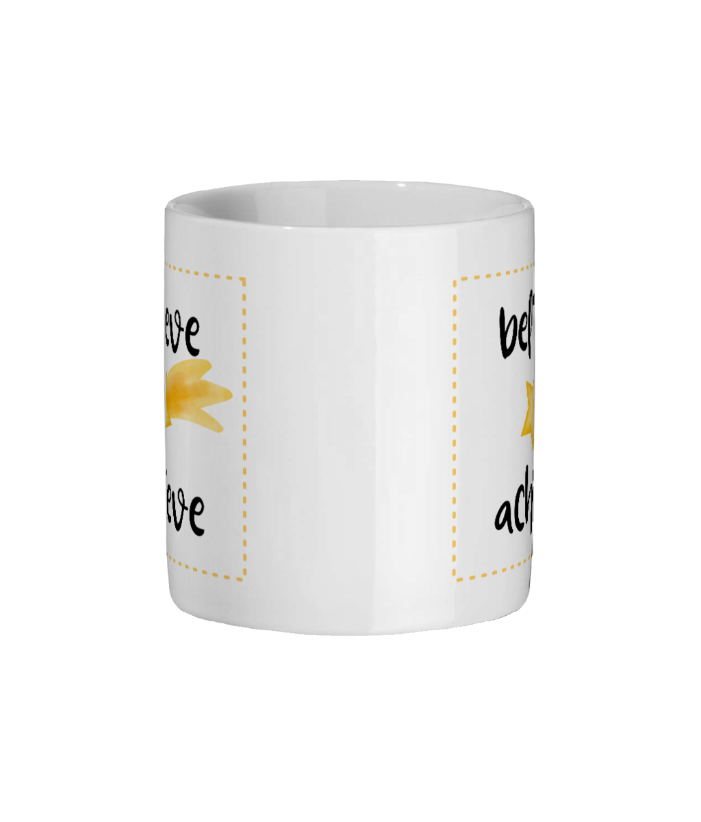 Believe, Achieve 11 oz mug. Daily Affirmations, Motivation, Inspiration. Perfect Gift.