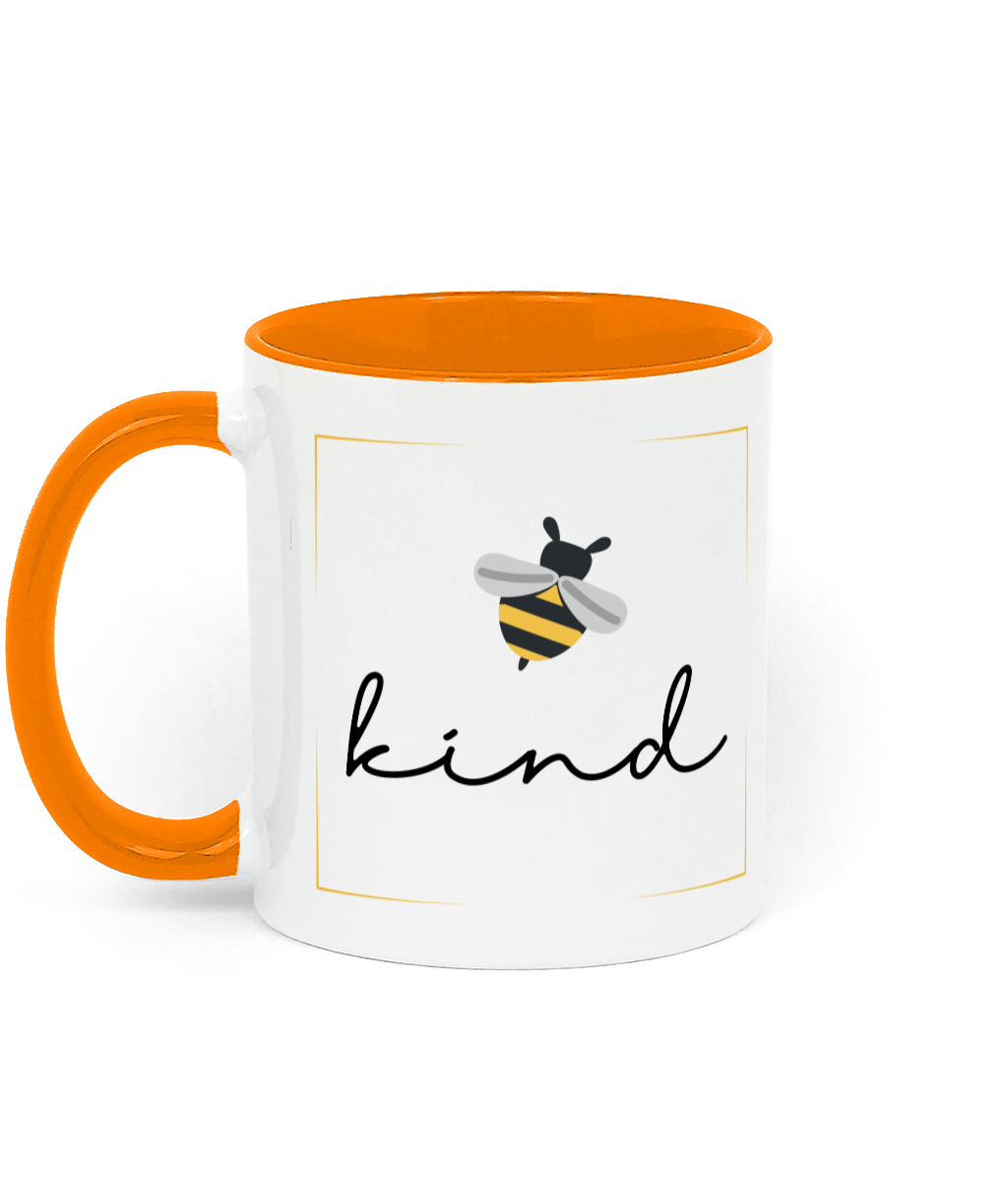 Be Kind Mug.11 oz mug. Daily Affirmations, Motivation, Inspiration. Perfect Gift. Two-toned. Orange