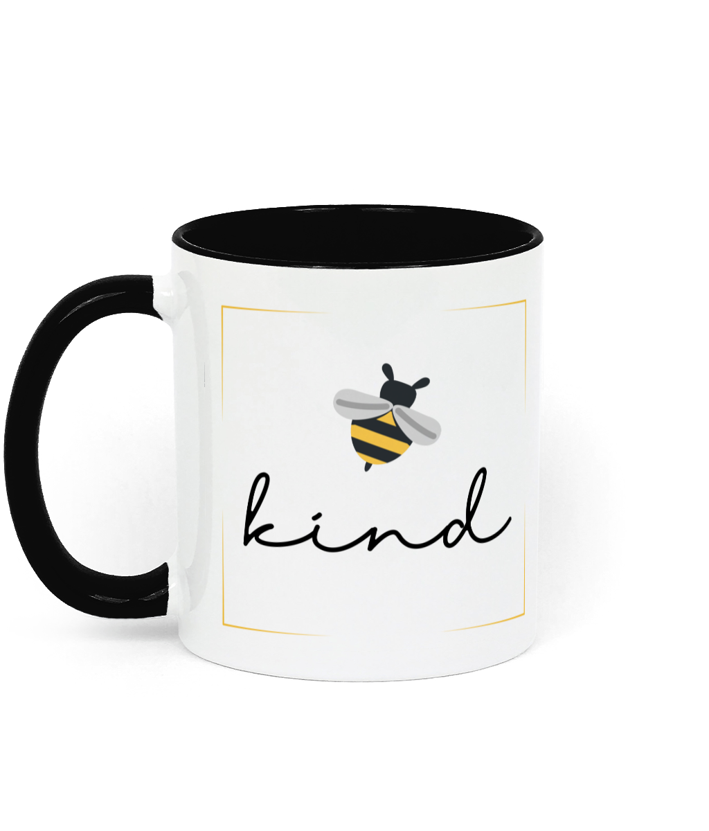 Be Kind Mug.11 oz mug. Daily Affirmations, Motivation, Inspiration. Perfect Gift. Two-toned. Black