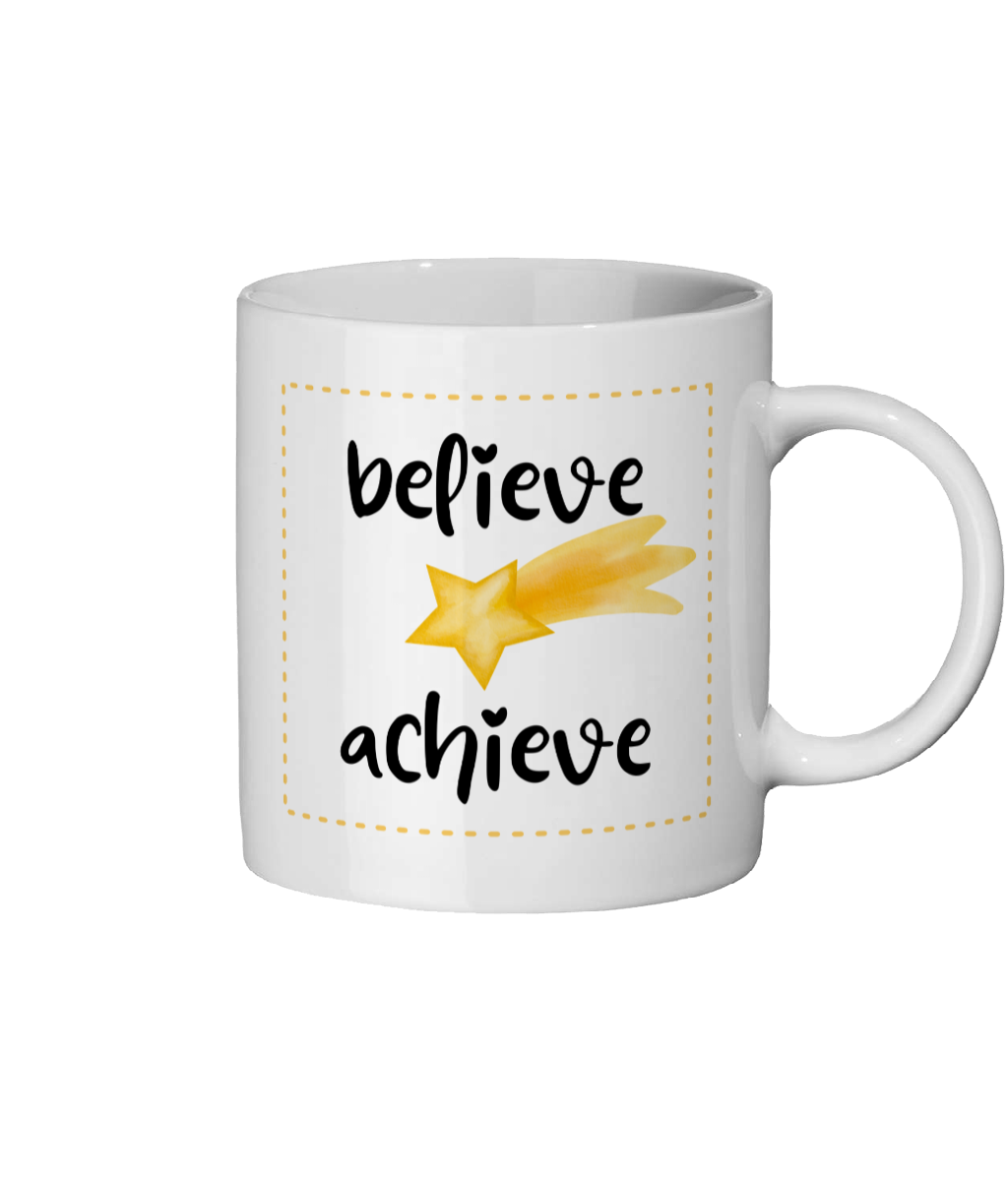 Believe, Achieve 11 oz mug. Daily Affirmations, Motivation, Inspiration. Perfect Gift.