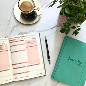 Inspire Now Journal - Undated Productivity Planner -  Turquoise Journal - Daily Page