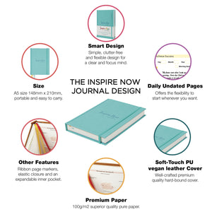 Inspire Now Journal - Undated Productivity Planner -  Design Turquoise